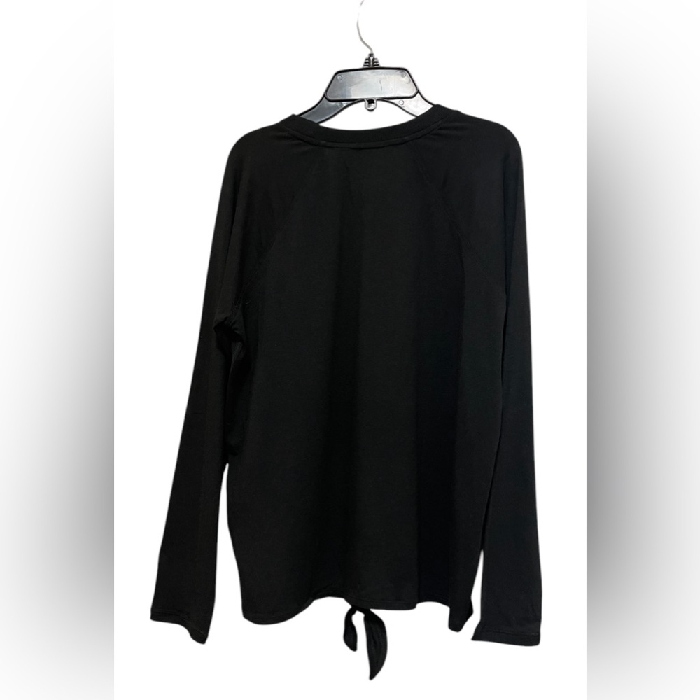 DKNY SPORTS TOP SILVER COLOR PRINTED-LOGO LONG SLEEVE MOORING BLACK COLOR SIZE S - Picture 4 of 13